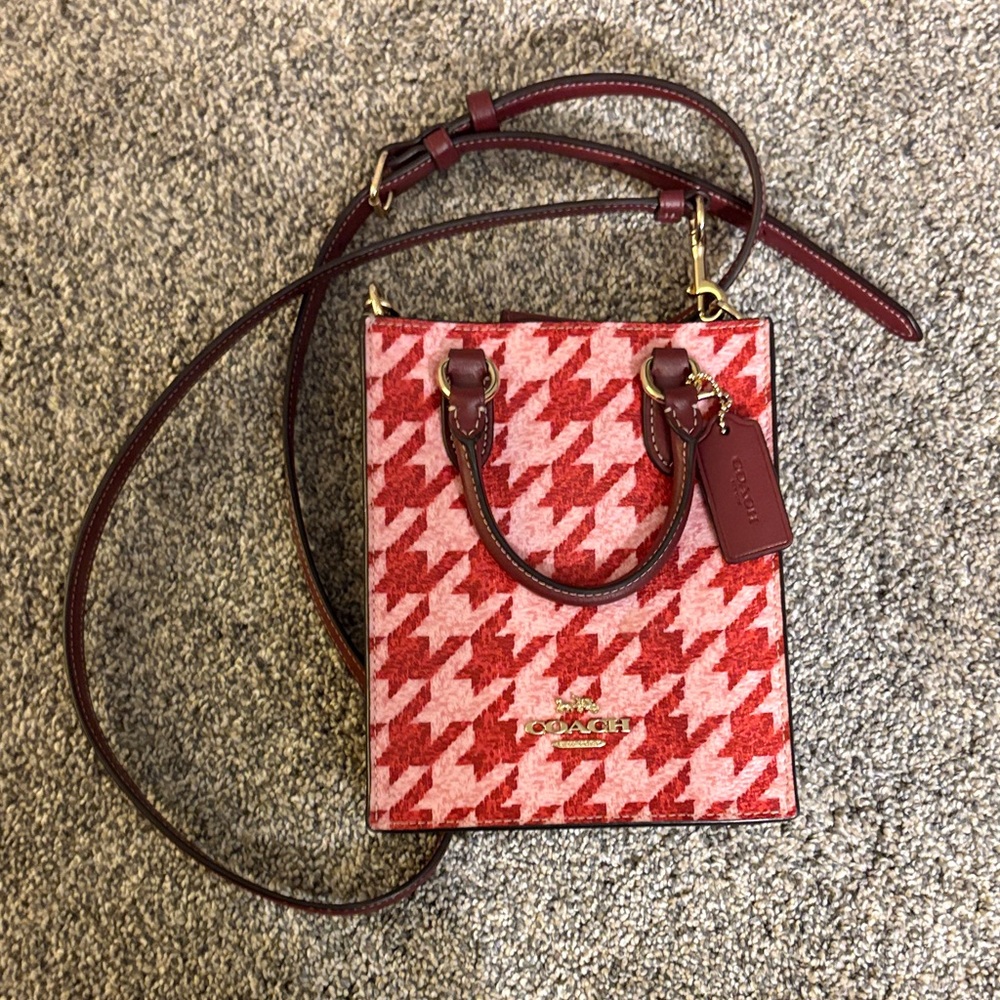 Coach Red Houndstooth Women's Bag